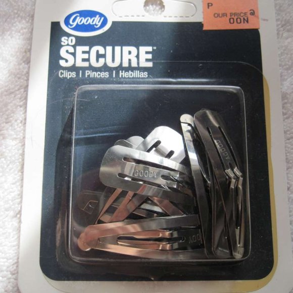 12 Goody Basic Plain Silver Metal So Secure Snap Hair Styling Clips Stamped Name - Picture 7 of 8